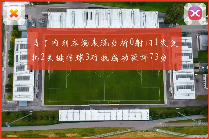 马丁内利本场表现分析0射门1失良机2关键传球3对抗成功获评73分